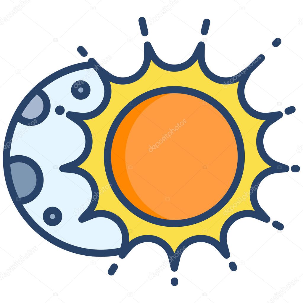 vector illustration of Lunar Eclipse sun 
