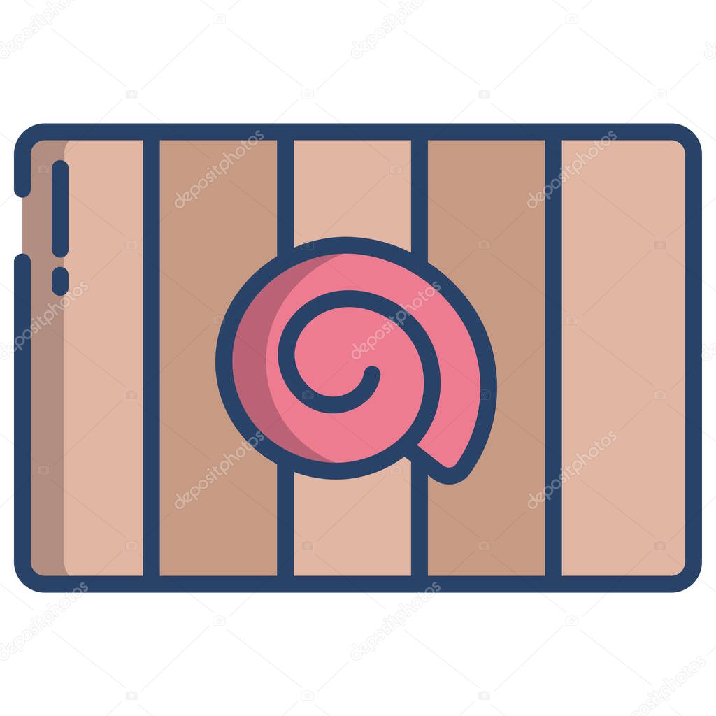 simple vector icon, illustration of Boerewors sausage