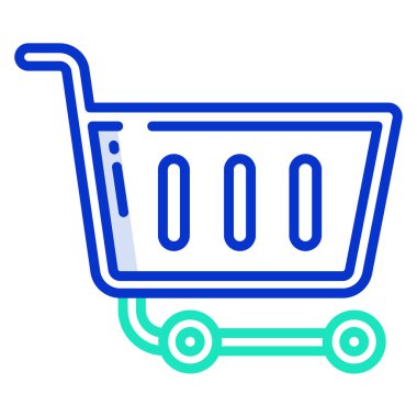 Alışveriş arabası simgesi, vektör illüstrasyonu