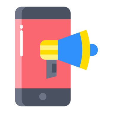 Megafon. Web simgesi basit illüstrasyon