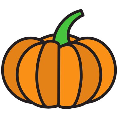 Beyaz arkaplanda izole edilmiş kabağın basit vektör simgesi