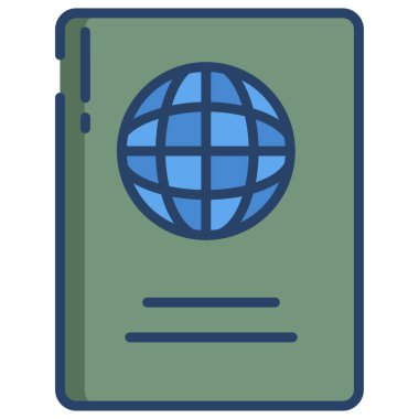 Dünya haritası vektör çizimine sahip pasaport