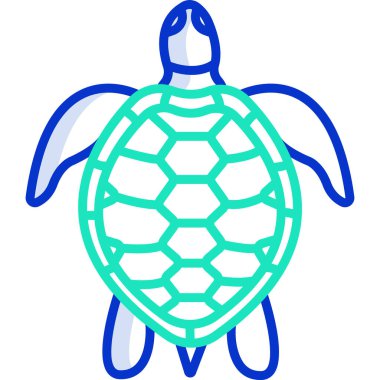 Kaplumbağa simgesi, vektör illüstrasyonu