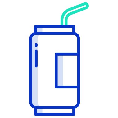 Beyaz arkaplanda basit vektör soda içecek simgesi