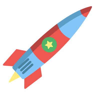Roket web simgesi, vektör çizim 