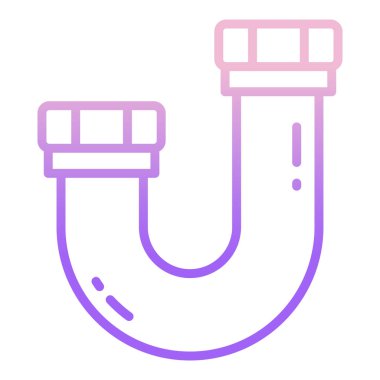 U Biçimli Boru Ağı simgesi basit vektör illüstrasyonu