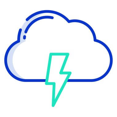 Basit vektör simgesi, fırtınanın gösterimi