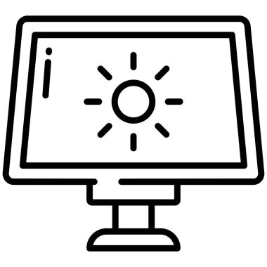 Beyaz arkaplanda basit vektör güneş enerjisi simgesi