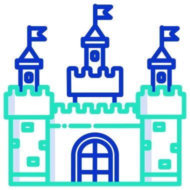 Şato. Web simgesi basit illüstrasyon