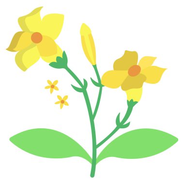 Basit vektör simgesi, çiçeğin illüstrasyonu