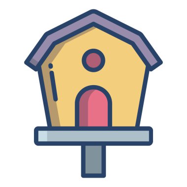 Kuş evi simgesinin vektör illüstrasyonu