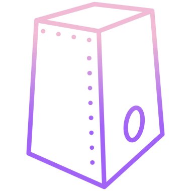 Beyaz arkaplanda izole edilmiş Cajon simgesi, vektör illüstrasyonu