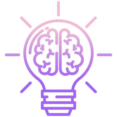 Beyin lambası ikon vektör illüstrasyonu