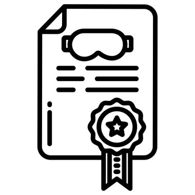 Sertifikanın vektör resimleme simgesi, beyaz arkaplanda izole edilmiş