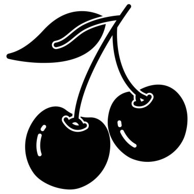 Kiraz. Web simgesi basit illüstrasyon