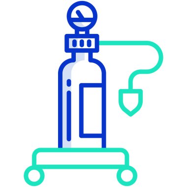 Oksijen silindir simgesi beyaz arka plan üzerinde