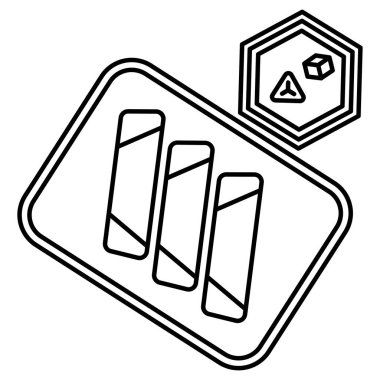 Basit vektör simgesi, yiyecek ve içeceğin çizimi