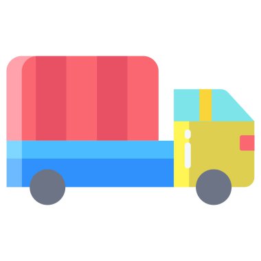 Basit vektör simgesi, arabanın illüstrasyonu