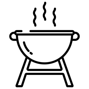 Basit vektör simgesi, Barbekü illüstrasyonu 