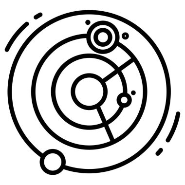 Beyaz arkaplanda basit vektör güneş sistemi simgesi