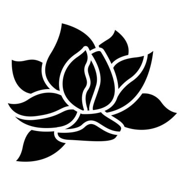 Nilüfer çiçeği ikonu. Beyaz üzerinde izole edilmiş spa vektör web tablosu çizimi