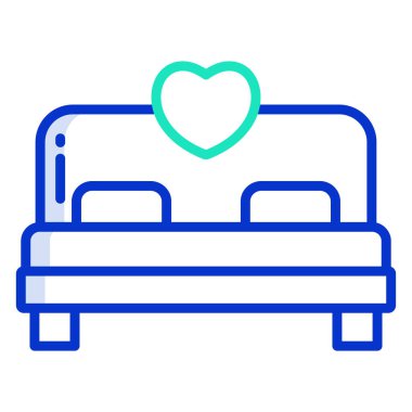 Basit vektör simgesi, yatak illüstrasyonu