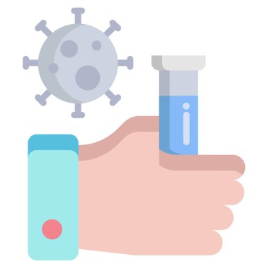 beyaz arkaplanda test tübü basit vektör simgesi