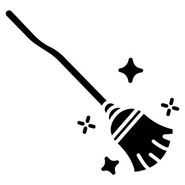 Sihirli süpürge. Web simgesi basit illüstrasyon