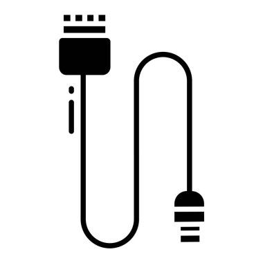usb kablo simgesi vektörü. İnce çizgi işareti. izole edilmiş sınır sembolü çizimi