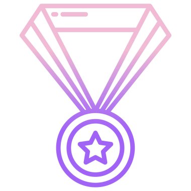 Basit vektör simgesi, madalya illüstrasyonu