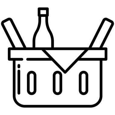 Basit vektör simgesi, sepet illüstrasyonu