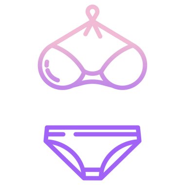 Basit vektör simgesi, bikini illüstrasyonu