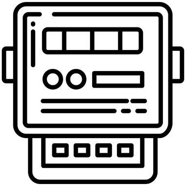Elektrik sayacı. Web simgesi basit illüstrasyon