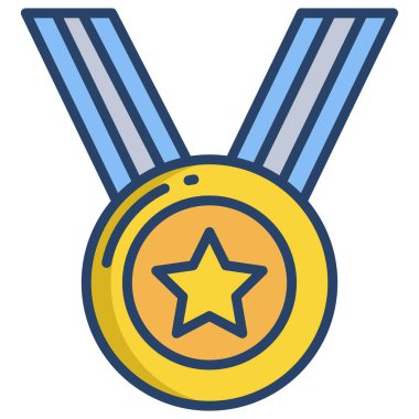 Basit vektör simgesi, madalya illüstrasyonu