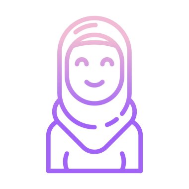 tesettür ikonu vektör illüstrasyon tasarımlı müslüman kadın
