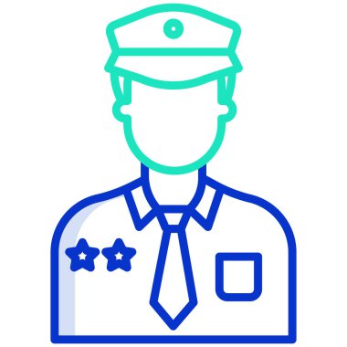 Polis memuru kutsal kişilerin resmi, vektör çizim