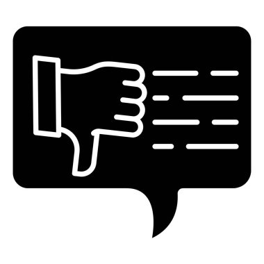 Konuşma baloncuğu simgesi ile el, vektör illüstrasyonu