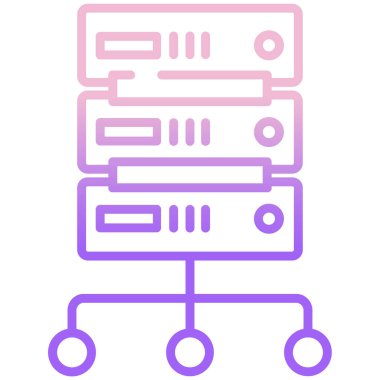 Basit vektör simgesi, Büyük Veri sunucusunun çizimi