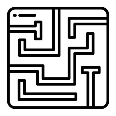 Labirent simgesi. Web için labirent vektör simgelerinin özet çizimi