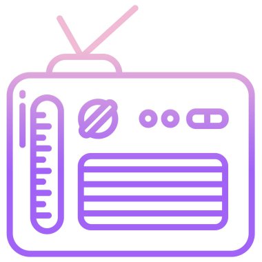 Radyo. Web simgesi basit illüstrasyon 