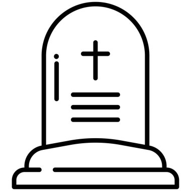 Mezar taşı. Web simgesi basit illüstrasyon