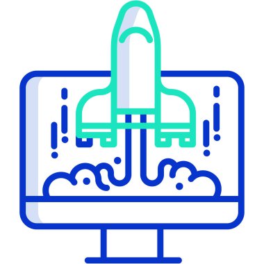 Bilgisayar monitörü web vektör illüstrasyonu