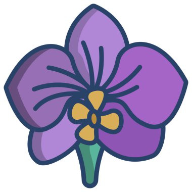 mor çiçek. Basit resimleme