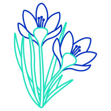 Basit vektör simgesi, Crocus çiçeklerinin çizimi