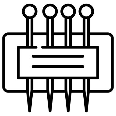 Basit düz vektör iğne çizimi