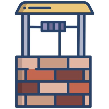 Su kuyusu Web simgesi basit illüstrasyon
