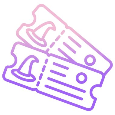 Bilet basit simgesi, vektör çizim