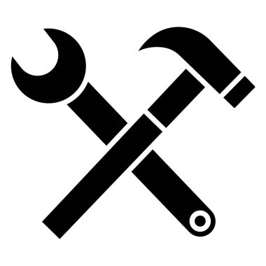 Araçlar basit simgesi, vektör çizim