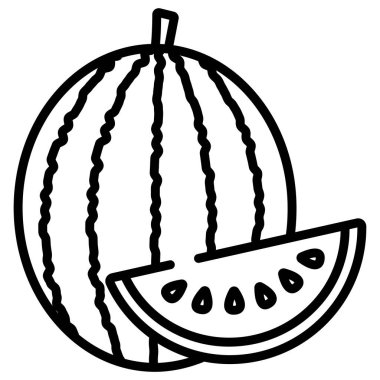 Karpuz simgesi, vektör çizimi 