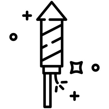 Roket web simgesi, vektör çizim 